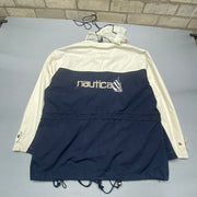 Vintage Navy and White Nautica Raincoat Men's XL