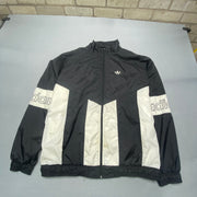 Vintage 90s Black and White Adidas Windbreaker Men's XL