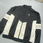 Vintage 90s Black and White Adidas Windbreaker Men's XL