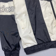 Vintage 90s Black and White Adidas Windbreaker Men's XL