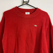 Red Lacoste Knit Sweater Jumper Womens Medium