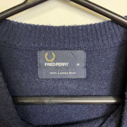 Vintage Navy Fred Perry Knit Jumper Sweater Medium Lambswool