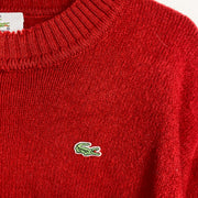 Red Lacoste Knit Sweater Jumper Womens Medium