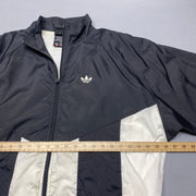 Vintage 90s Black and White Adidas Windbreaker Men's XL