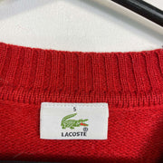 Red Lacoste Knit Sweater Jumper Womens Medium