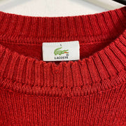 Red Lacoste Knit Sweater Jumper Womens Medium