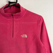 Pink North Face Quarter zip Fleece Women's Small