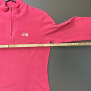 Pink North Face Quarter zip Fleece Women's Small