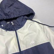 Navy and White Kappa Jacket Men's Medium