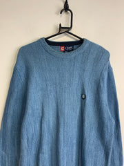 Blue CHAPS Crew-neck Jumper Men's Medium