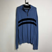 Blue Nautica Quarter Zip Knit Jumper Sweater XXL