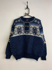 Navy Chunky Knitwear Arctic Circle Jumper Women's XL