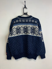 Navy Chunky Knitwear Arctic Circle Jumper Women's XL