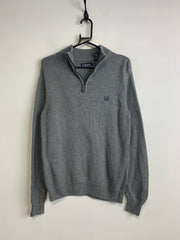 Grey CHAPS 1/4 Zip-up Jumper Men's Small