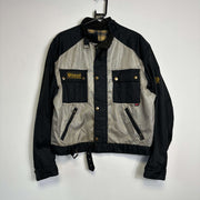 Black Silver Belstaff Motorcycle Jacket XL