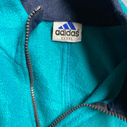 Vintage 90s Navy and Blue Adidas zip up Fleece Men's Large