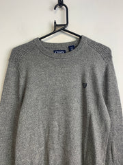 Grey CHAPS Crew-neck Sweater Men's Small