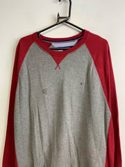 Grey and Red Tommy Hilfiger Jumper Men's XXL