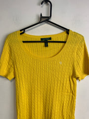 Yellow Ralph Lauren Knitted Short Sleeve Women's Small