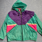 Vintage Multicolour Windbreaker Jacket men's Large