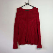 Red L.L.Bean Cable Knit Sweater Women's XL