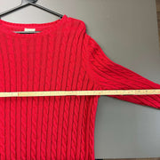 Red L.L.Bean Cable Knit Sweater Women's XL