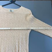 Beige L.L.Bean Cable Knit Sweater Women's Medium