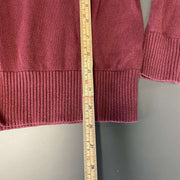 Red Tommy Hilfiger Quarter Zip Knit Jumper Sweater Large