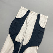 Reworked White and Navy Trousers W36