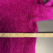 Pink Mohair Cardigan Knit Jumper Sweater Womens Medium