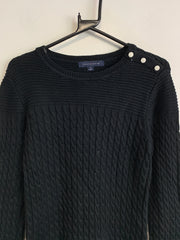 Black Tommy Hilfiger Cable Knit Sweater Women's Medium