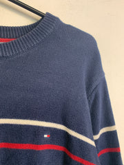 Navy Tommy Hilfiger Striped Jumper Men's XL