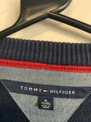 Navy Tommy Hilfiger Striped Jumper Men's XL