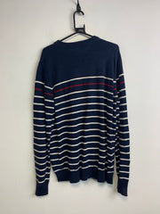 Navy Tommy Hilfiger Striped Jumper Men's XL