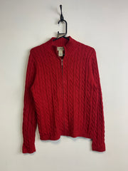 Red L.L. Bean 1/4 Zip-up Jumper Women's Medium