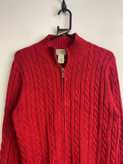 Red L.L. Bean 1/4 Zip-up Jumper Women's Medium