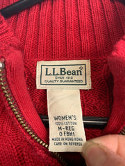 Red L.L. Bean 1/4 Zip-up Jumper Women's Medium