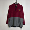 Vintage Mickey Mouse Grey Burgundy Quarter Zip Fleece XL