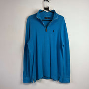 Blue Polo Ralph Lauren Quarter zip up Jumper Women's XL