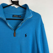 Blue Polo Ralph Lauren Quarter zip up Jumper Women's XL