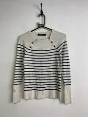 Cream Ralph Lauren Striped Knitwear Jumper Women's Small