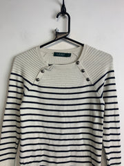 Cream Ralph Lauren Striped Knitwear Jumper Women's Small