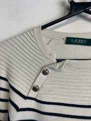 Cream Ralph Lauren Striped Knitwear Jumper Women's Small