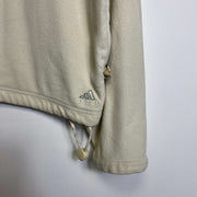 Vintage 90s Beige Adidas Fleece Pullover Jacket Medium