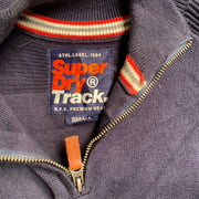 Navy and Grey Superdry Quarter zip Jumper Small