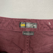 Maroon Lee Straight Leg Slim Jeans W34