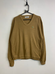 Khaki Lacoste V-neck Jumper Men's XL