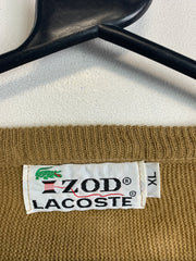 Khaki Lacoste V-neck Jumper Men's XL