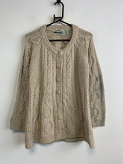 Vintage Beige Chunky Knit Sweater Women's Small