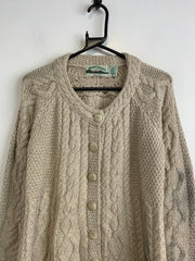 Vintage Beige Chunky Knit Sweater Women's Small